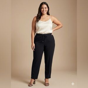 Hilary Radley Black Drawstring Pull-On Pants | Size XXL
